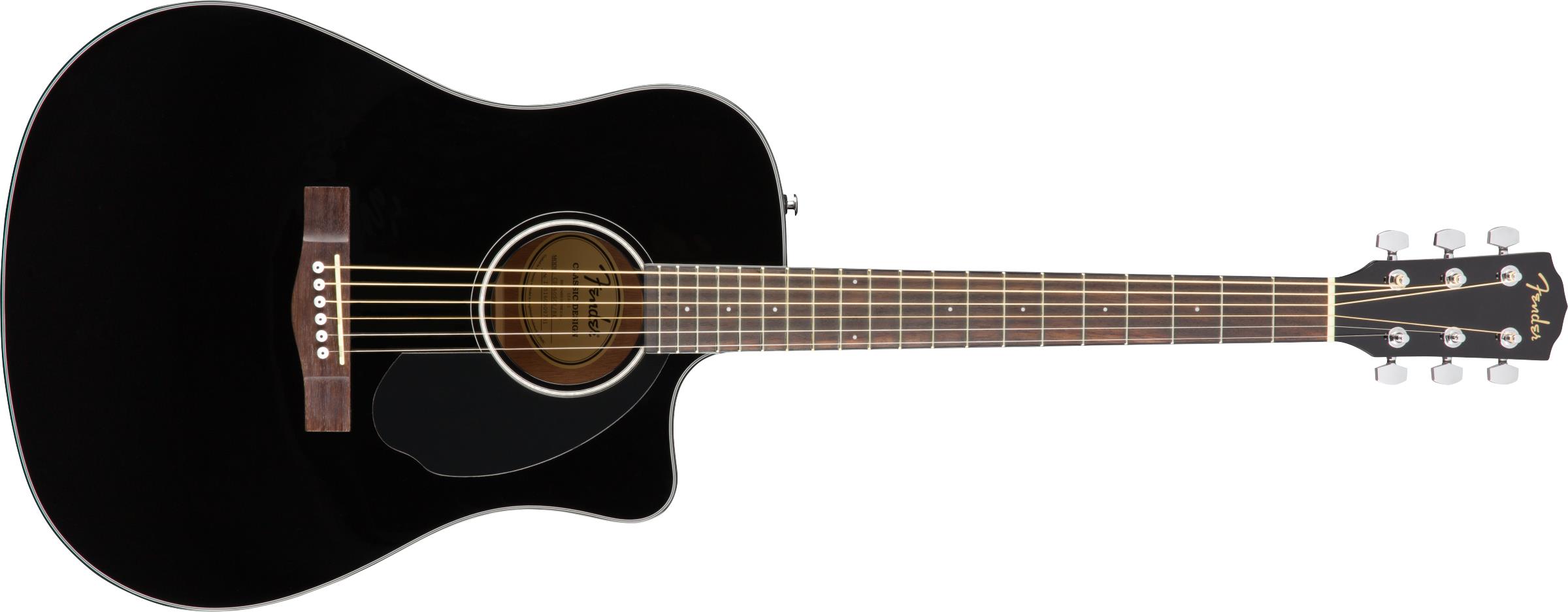 Fender CD-60SCE Dreadnought Black Elektro Akustik Gitar