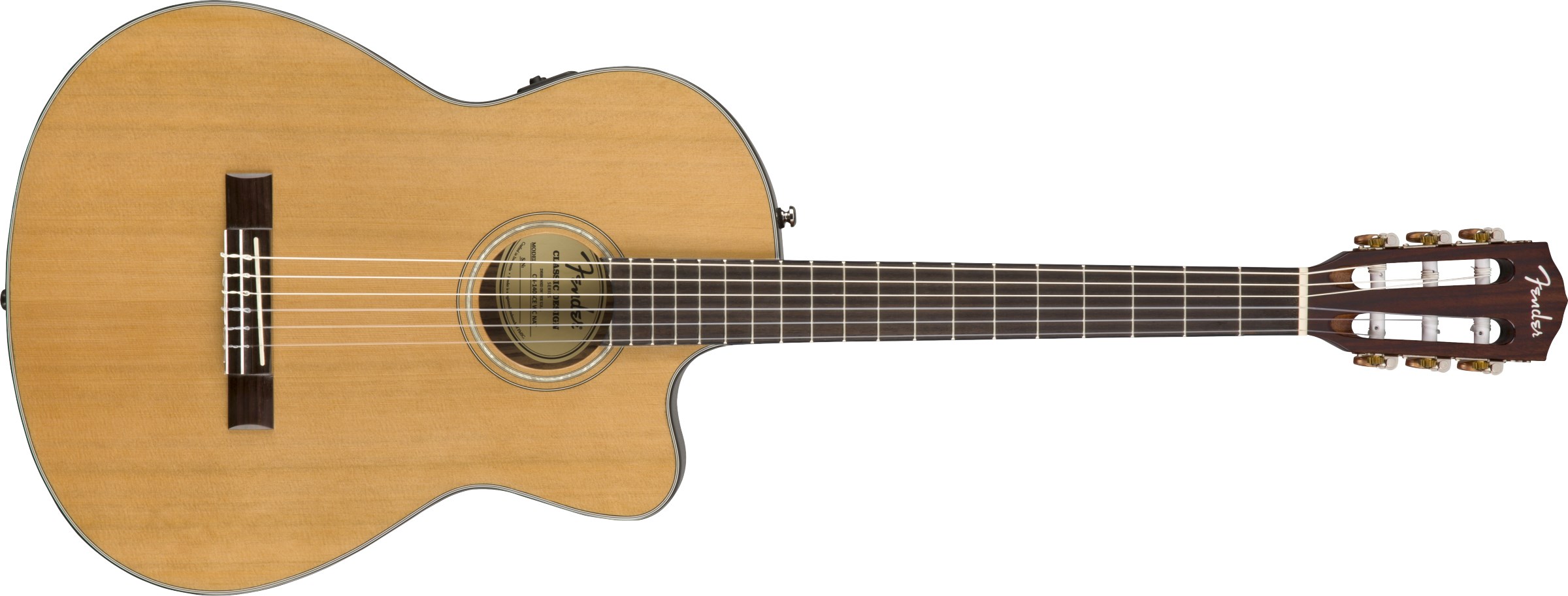 Fender CN-140SCE Nylon Thinline Natural Elektro Klasik Gitar