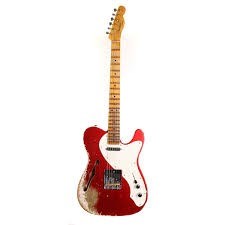 Fender Custom Shop 50s Thinline Telecaster Heavy Relic Akçaağaç Klavye Aged Candy Apple Red Elektro Gitar