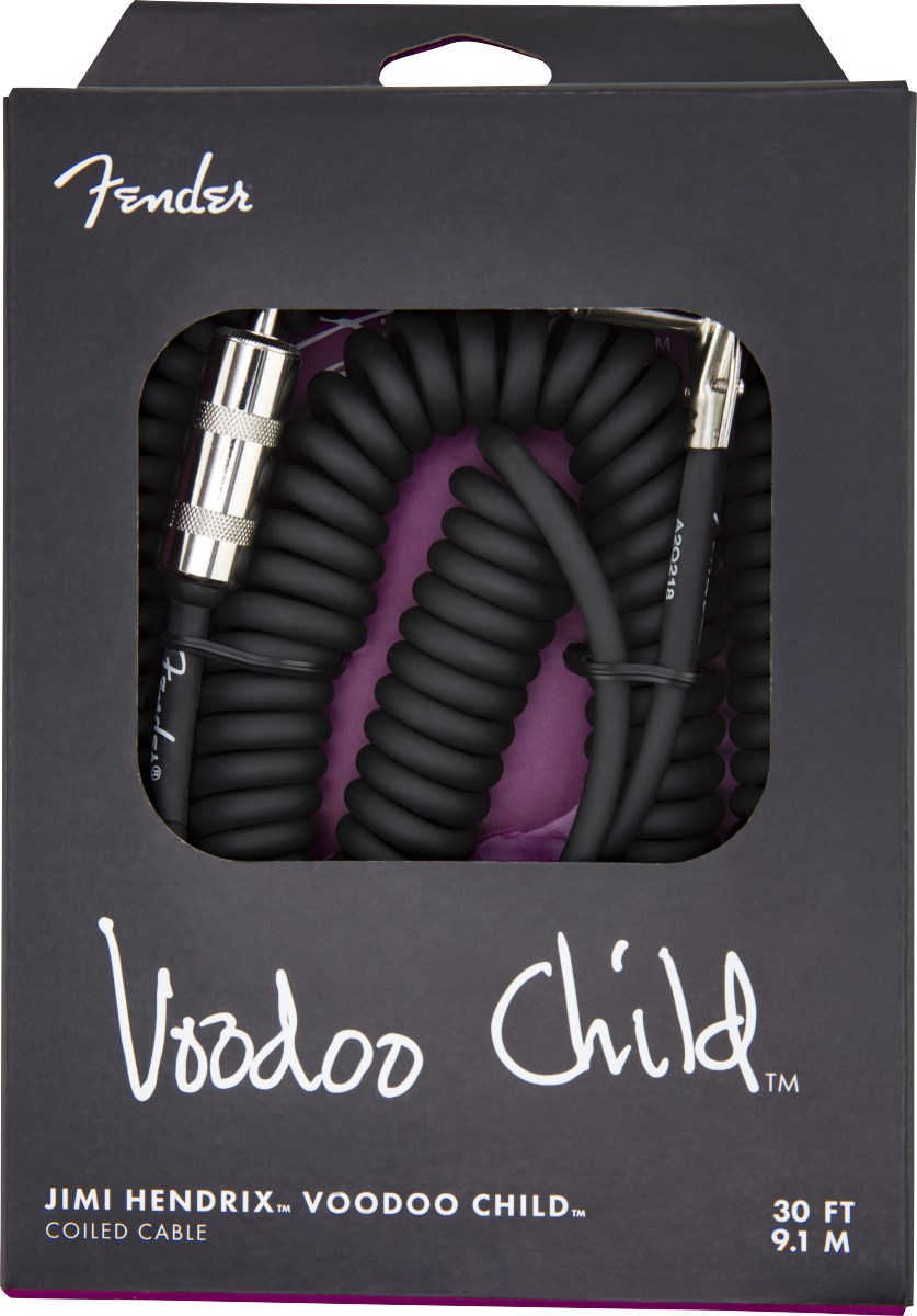 Fender Hendrix Voodoo Child Coil Düz/L Uçlu 9m Siyah Enstrüman Kablosu