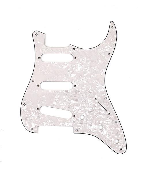 Fender Pickguard Stratocaster S/S/S 11-Hole Mount White Pearl 4-Ply Pickguard