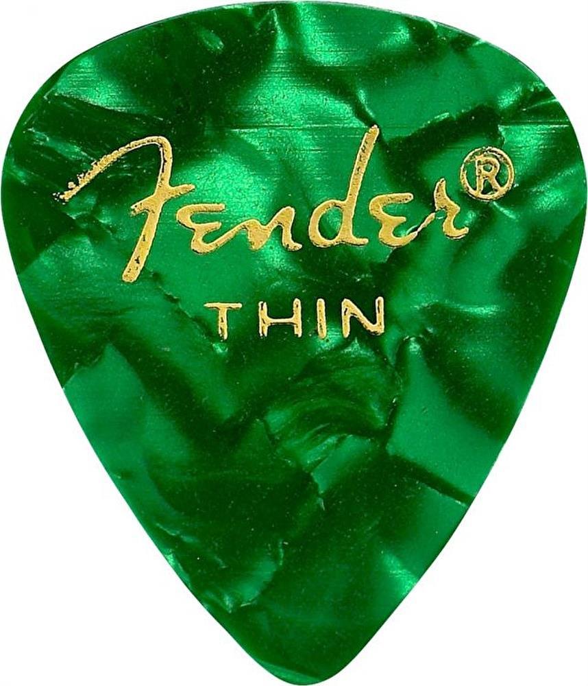 Fender Premium Celluloid 351 Shape Thin Green Moto 12-Adet Pena