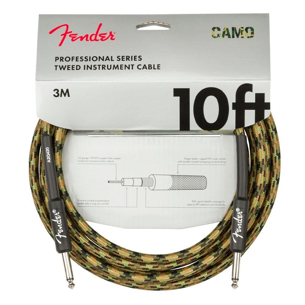 Fender Professional Düz/Düz Uçlu 3m Woodland Camo Enstrüman Kablosu
