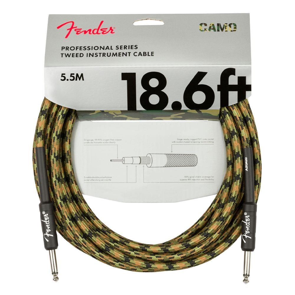 Fender Professional Düz/Düz Uçlu 5m Woodland Camo Enstrüman Kablosu