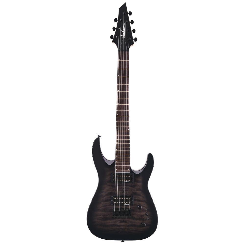 Jackson JS Dinky Arch Top JS22Q-7 DKA HT Amaranth Klavye Transparent Black Burst 7 Telli Elektro Gitar