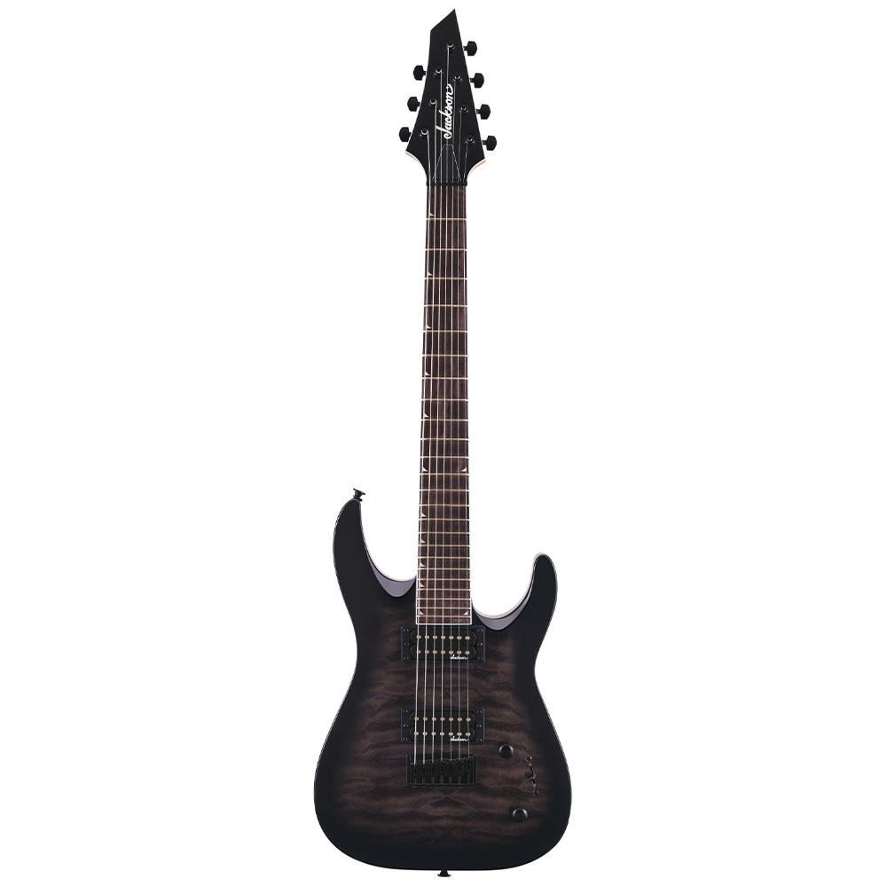 Jackson JS Dinky Arch Top JS22Q-7 DKA HT Amaranth Klavye Transparent Black Burst 7 Telli Elektro Gitar
