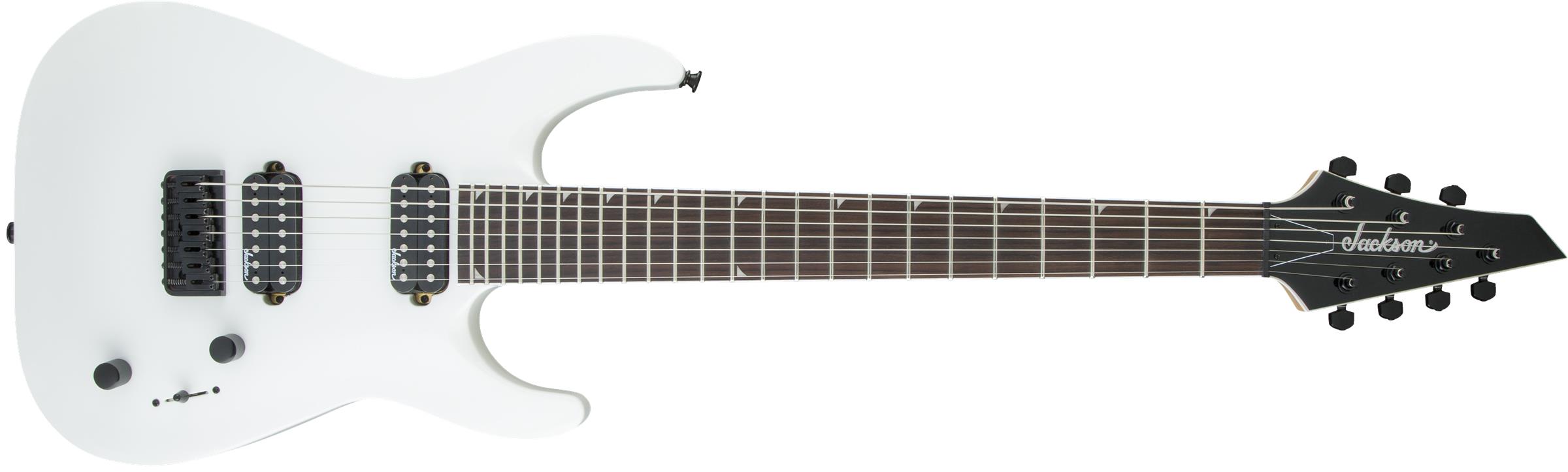Jackson JS Dinky Arch Top JS32-7 DKA HT Amaranth Klavye Snow White 7 Telli Elektro Gitar