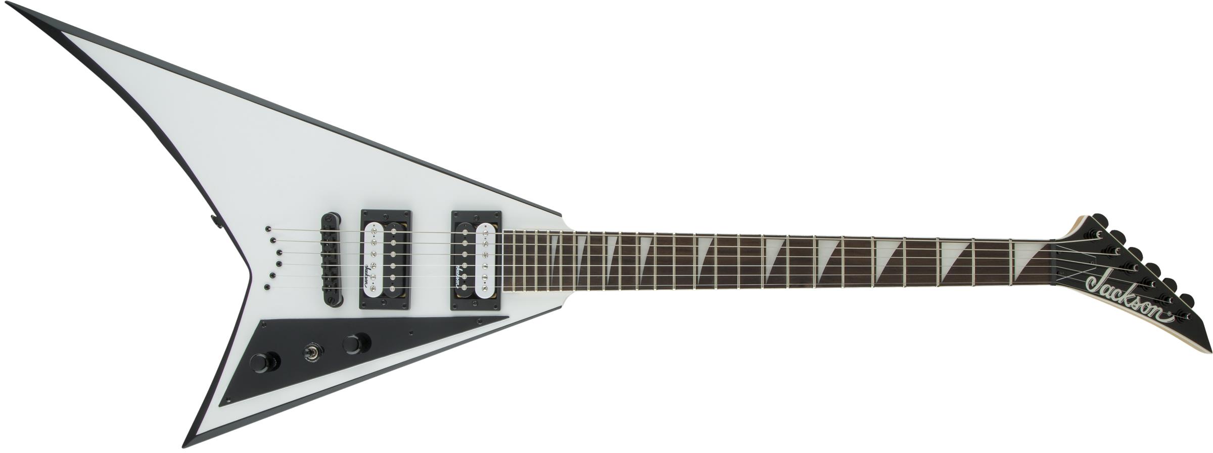 Jackson JS Rhoads JS32T Amaranth Klavye White with Black Bevels Elektro Gitar