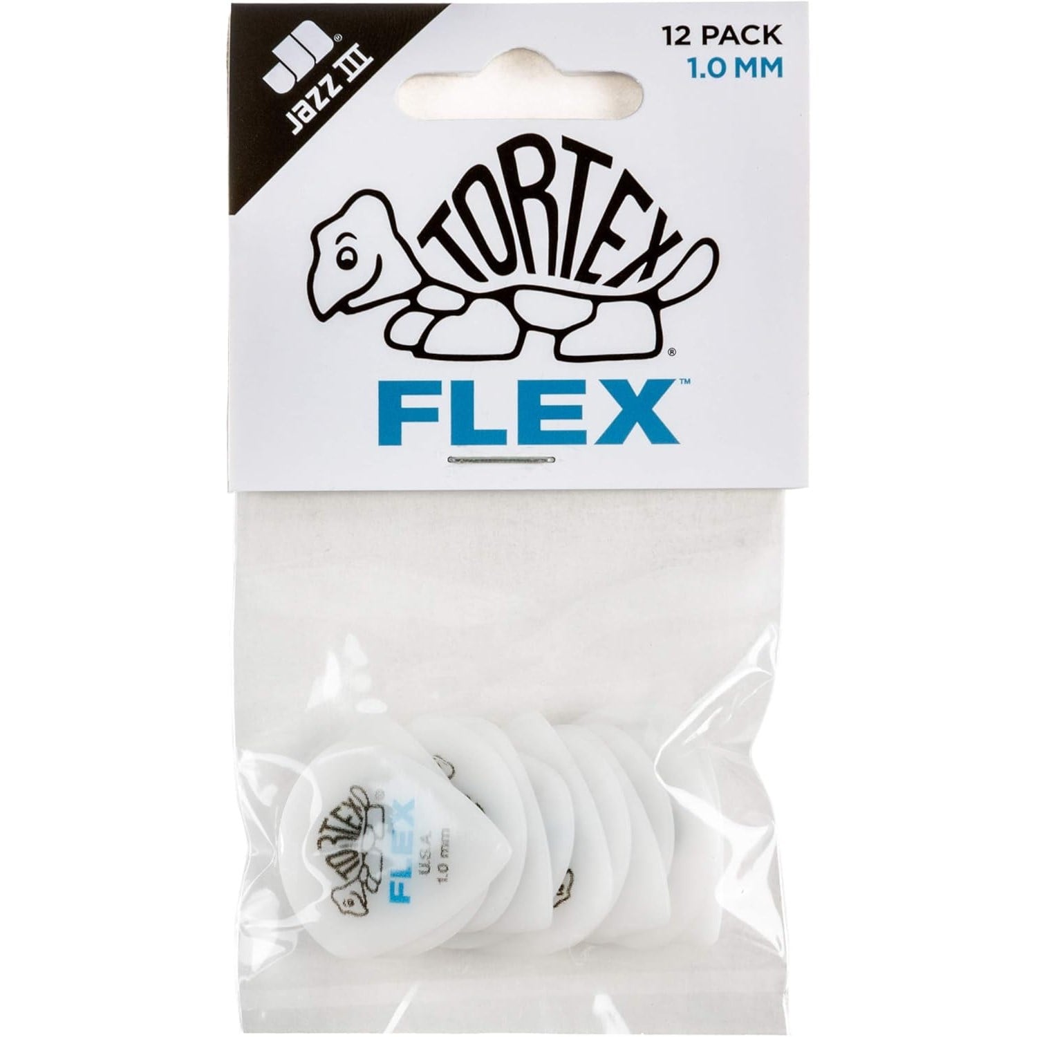 Jim Dunlop 468P100 Tortex Flex Jazz III 12'li Paket Pena (1.00 mm)