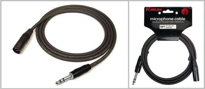 KIRLIN MP-273B-3M-BK 3 Metre XLRm-TRS Kablo