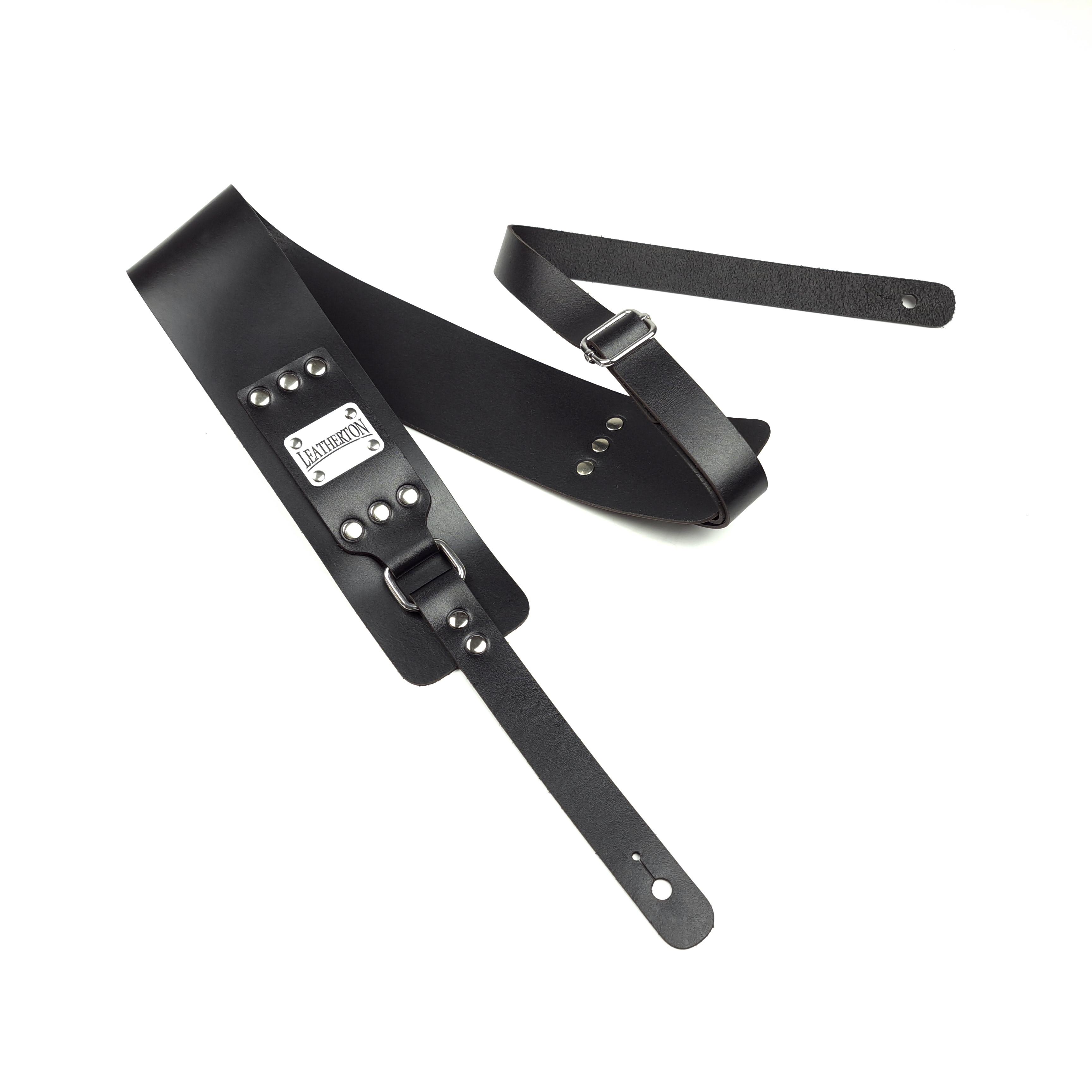 Leatherton LT Fastback Hakiki Deri Gitar Askısı (Siyah)