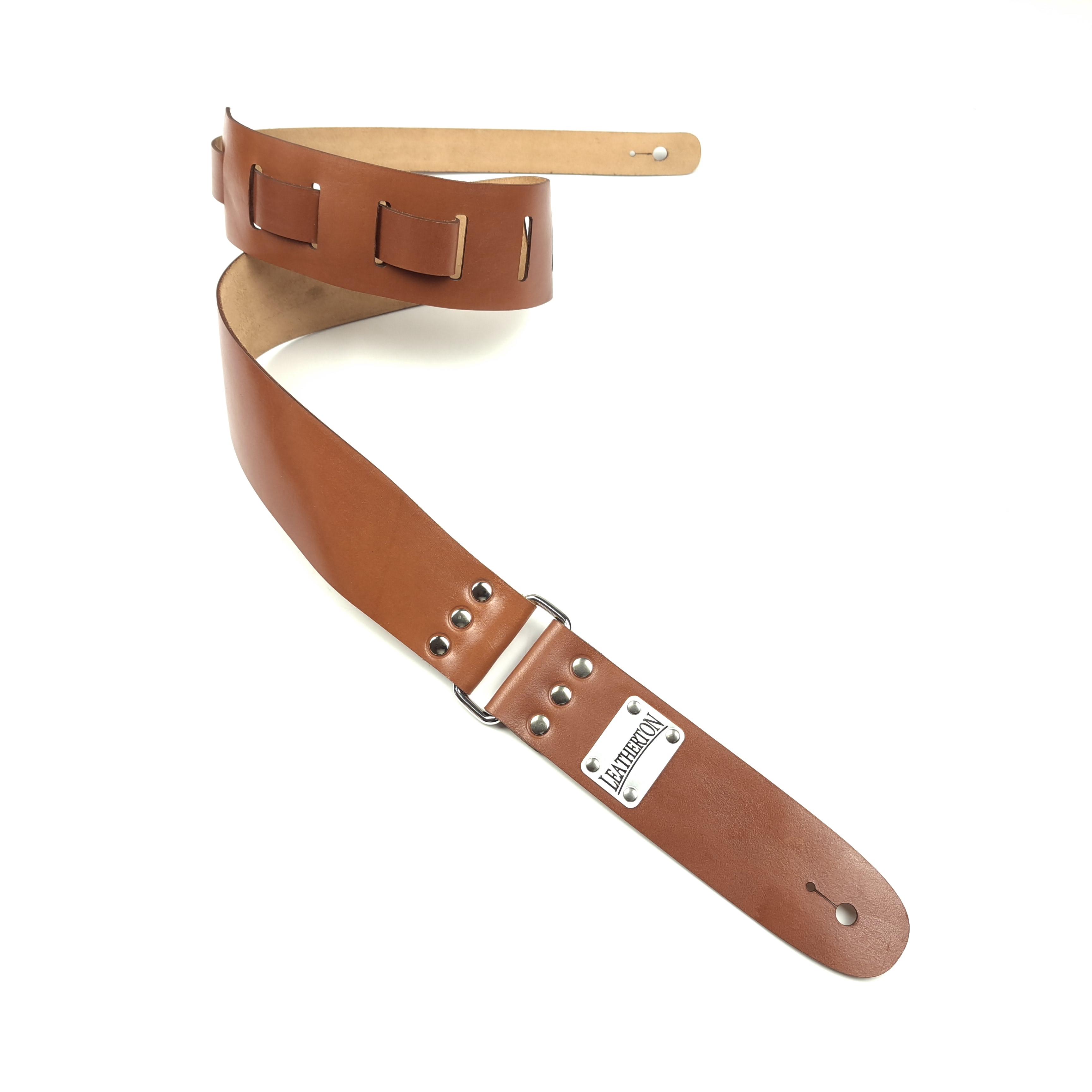 Leatherton Stinger Hakiki Deri Gitar Askısı (Camel)