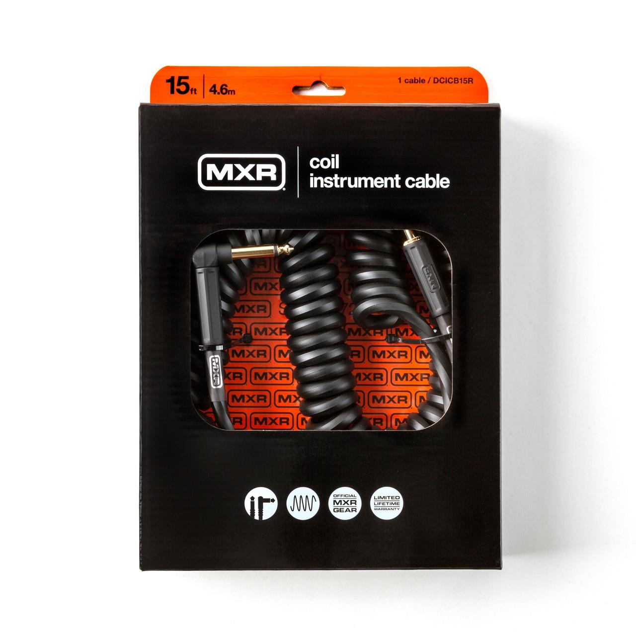 MXR DCICB15R  Blk Ra Right/straight Coil Kablo (4.5 m)