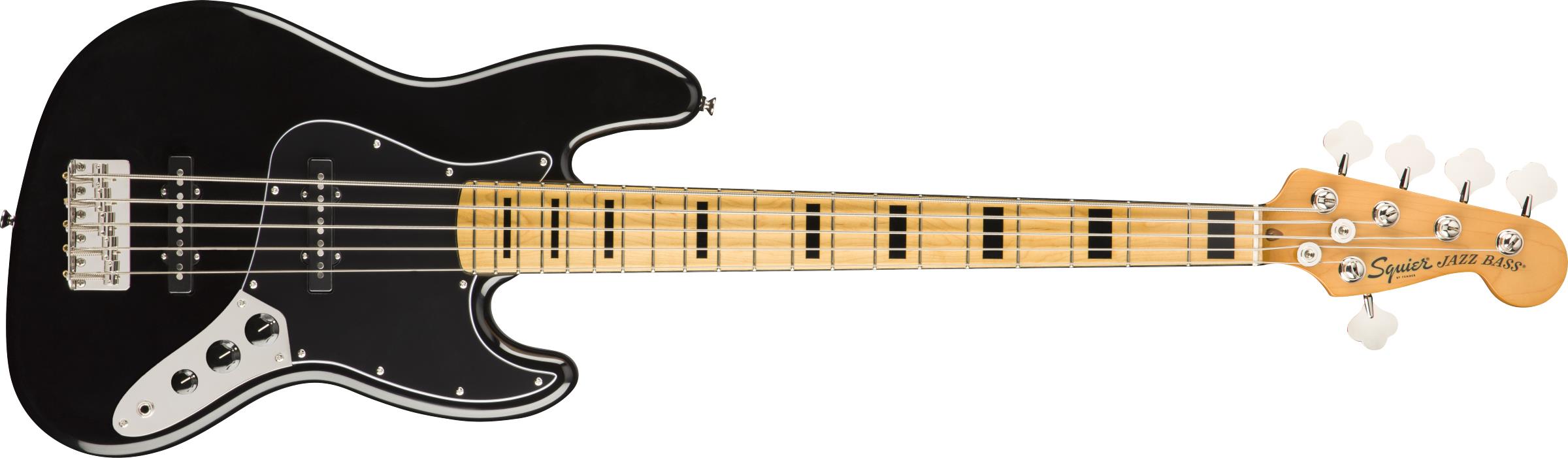 Squier Classic Vibe 70s Jazz Bass V Akçaağaç Klavye Black 5 Telli Bas Gitar
