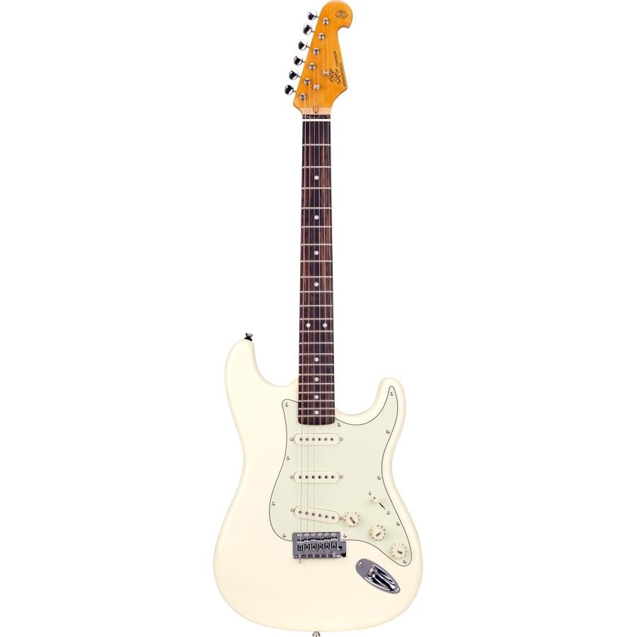 SX Stratocaster Elektro Gitar (Vintage White)