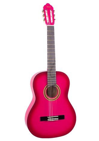 VALENCIA VC102TPKS KLASİK GİTAR, 1/2, PEMBE SUNBURST, SAP ÇELİKLİ