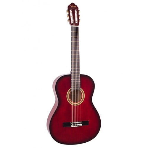 VALENCIA VC103TRDS KLASİK GİTAR, 3/4, KIRMIZI SUNBURST, SAP ÇELİKLİ