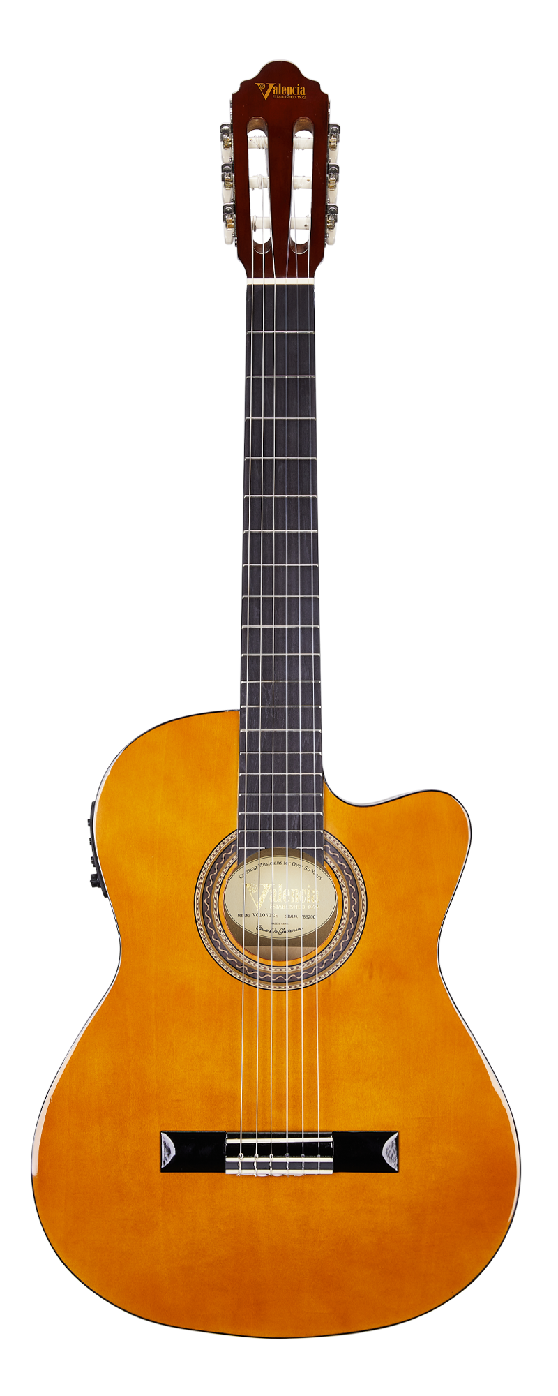 VALENCIA VC104THNCE ELEKTRO KLASİK GİTAR, 4/4, NATUREL, SAP ÇELİKLİ, (THIN BODY)