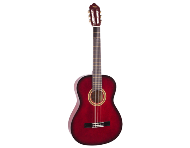 VALENCIA VC104TRDS KLASİK GİTAR, 4/4, KIRMIZI SUNBURST, SAP ÇELİKLİ