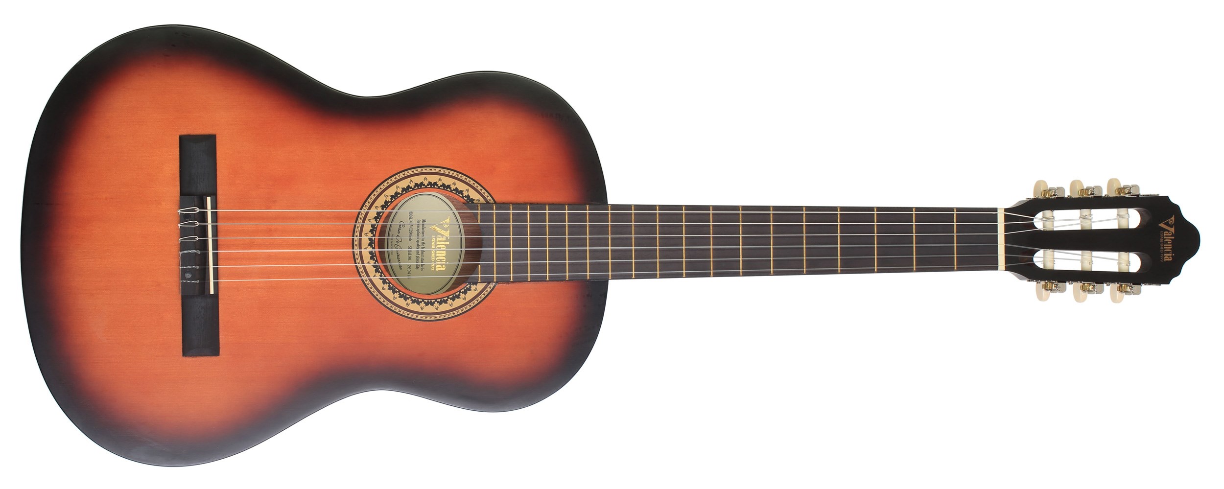 VALENCIA VC204CSB KLASİK GİTAR, 4/4, SUNBURST MAT