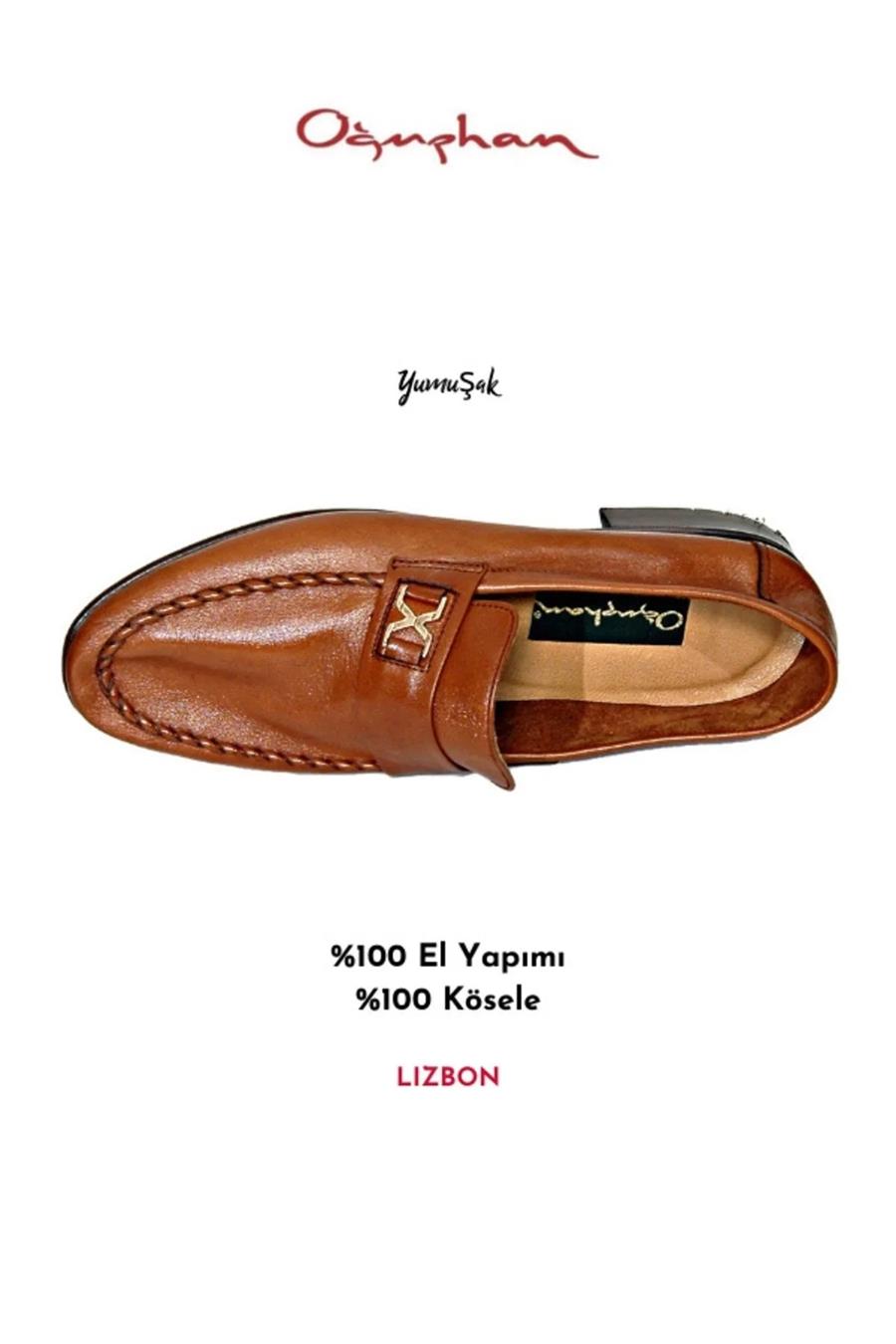 Lizbon 0040 Erkek Kösele Yumuşak Ayakkabı Camel