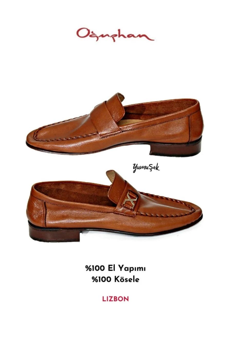 Lizbon 0040 Erkek Kösele Yumuşak Ayakkabı Camel