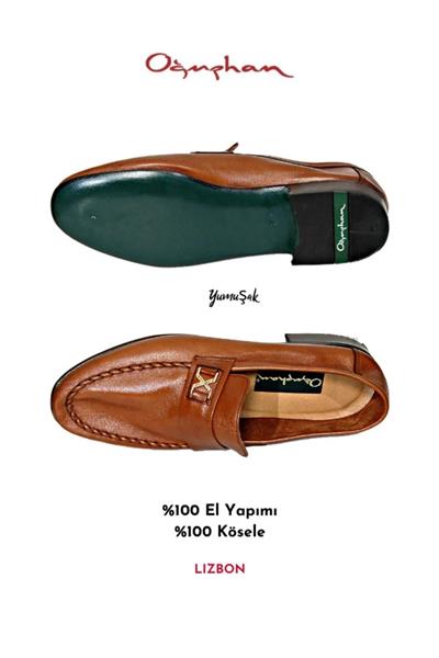 Lizbon 0040 Erkek Kösele Yumuşak Ayakkabı Camel