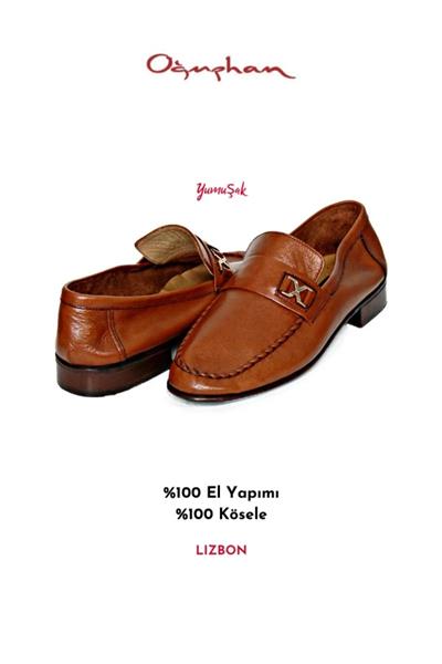 Lizbon 0040 Erkek Kösele Yumuşak Ayakkabı Camel