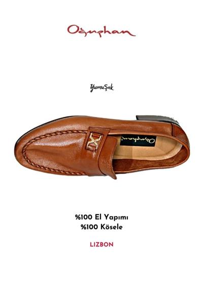 Lizbon 0040 Erkek Kösele Yumuşak Ayakkabı Camel