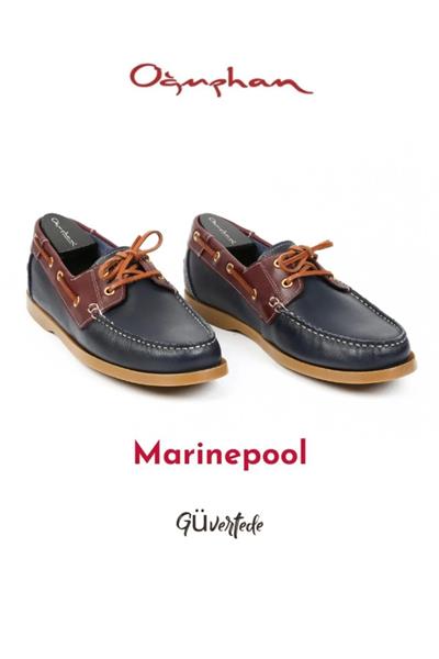 Marine 2 El Yapımı Tekne Ayakkabısı Lacivert Kahve