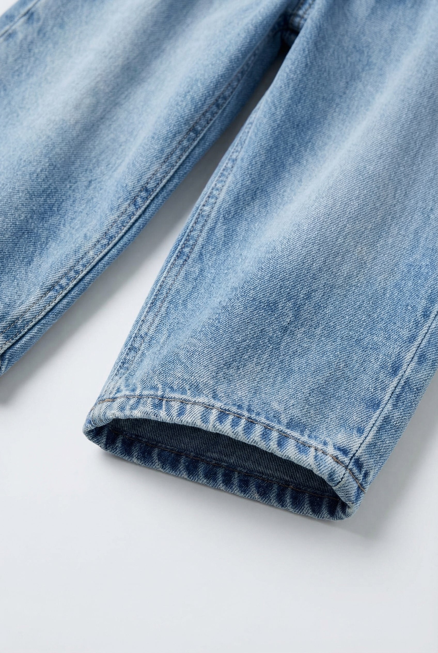Çocuk Pamuklu Açık Mavi Baskılı Jean Pantolon - Lastikli Bel