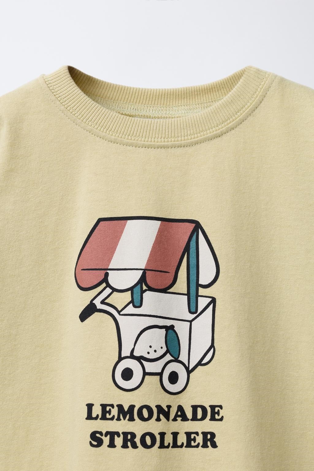 Erkek Çocuk Pamuklu Krem Limonata Arabası Baskılı T-Shirt Eşofman Takımı - Yeşil Çizgili Alt