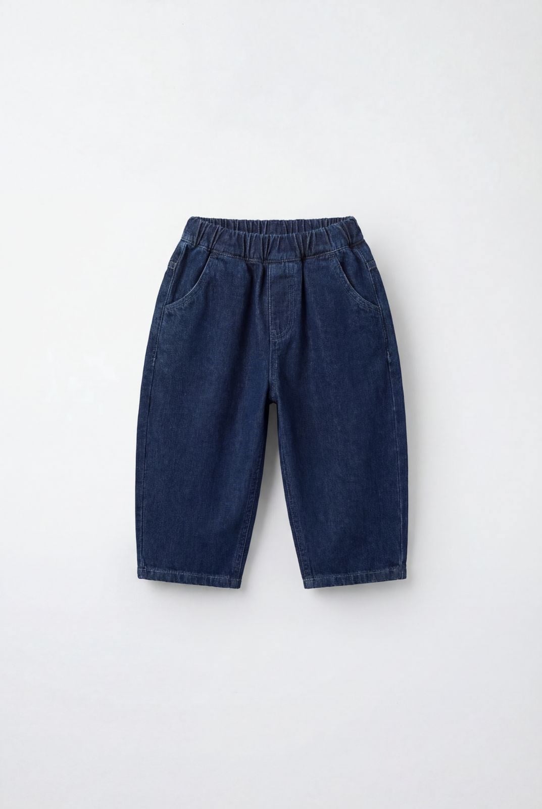 Unisex Çocuk Pamuklu Koyu Lacivert Denim Pantolon