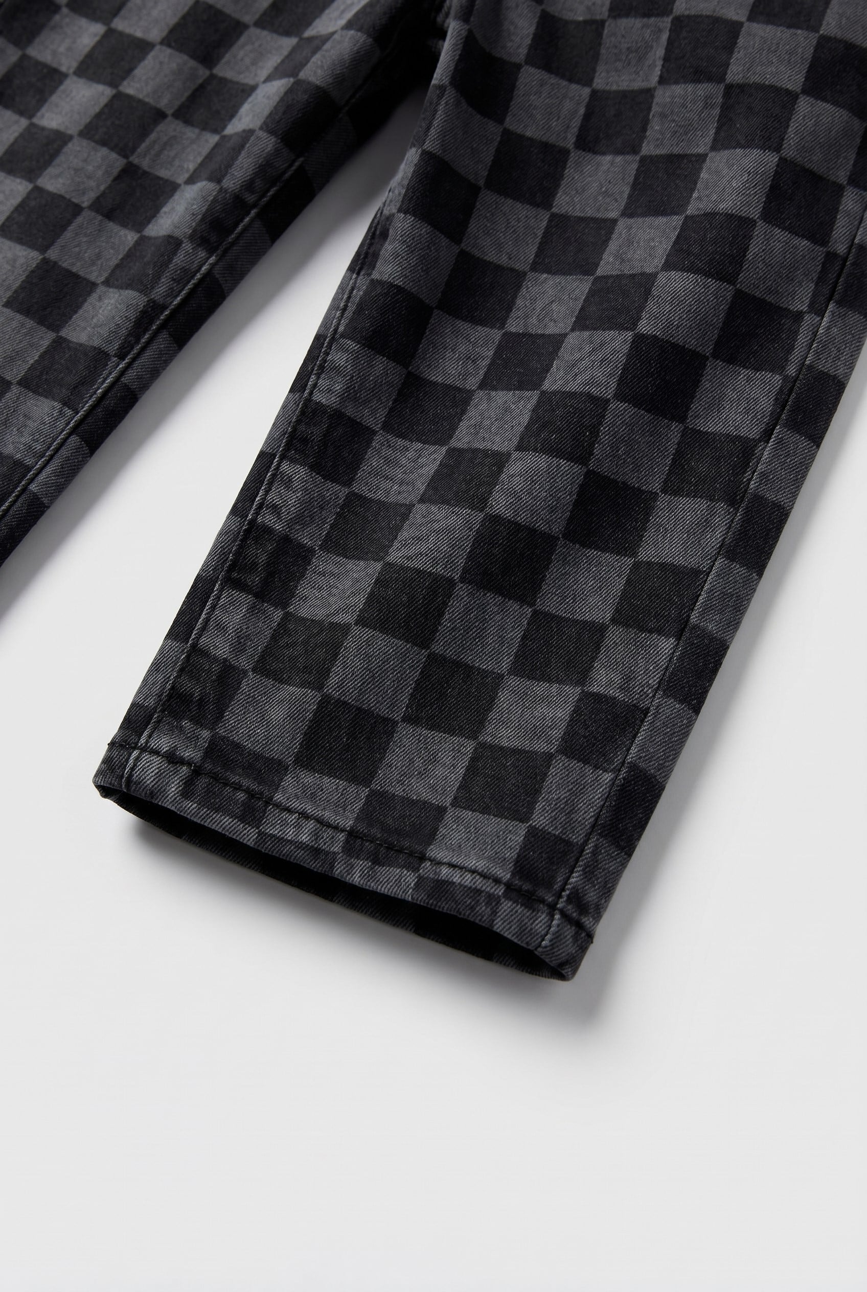 Erkek Çocuk Oversize Kare Desenli Pantolon