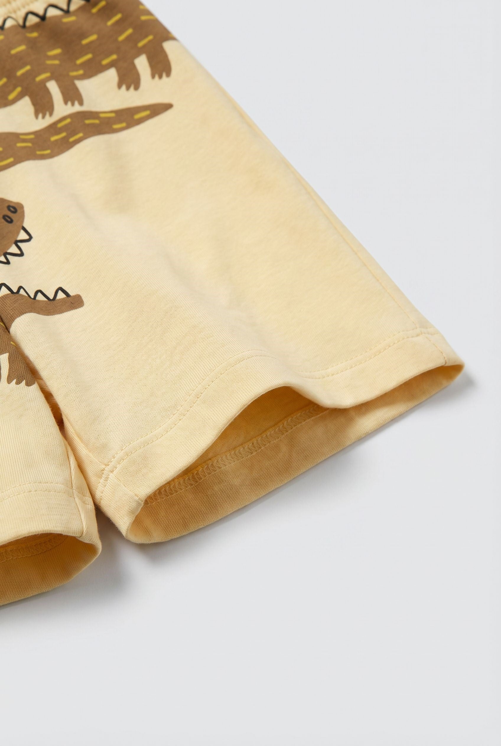 Erkek Çocuk Pamuklu Timsah Desenli T-Shirt Şort Takım