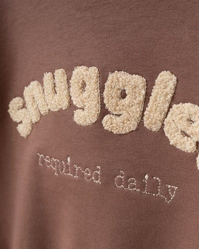 Çocuk Kahverengi Sweatshirt ve Dama Desenli Pantolon Takımı