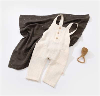 Unisex Bebek Organik Müslin  Salopet