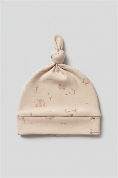 Organik Pamuklu 4lü Yenidoğan Bebek Hediye Seti - Body, Patikli Alt, Şapka ve Kapüşonlu Battaniye (Bej)