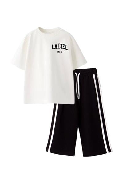 Erkek Çocuk Oversize Tişört ve Çizgili Eşofman Takımı – 2li Set, Rahat ve Spor