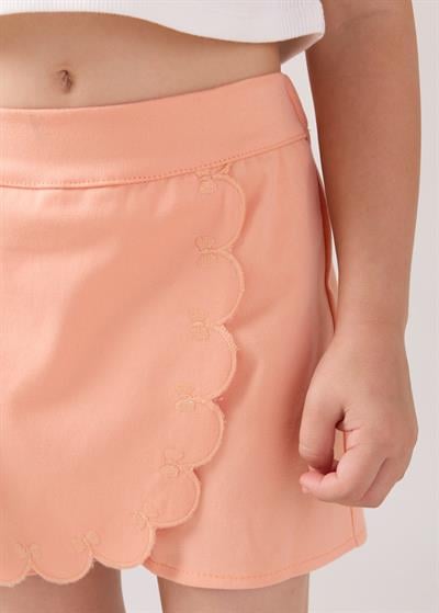 Kız Çocuk Pamuklu  Fiyonklu Şort Etek