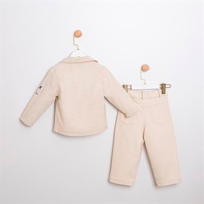 Erkek Çocuk Nakış Detaylı Ceket, Tişört ve Pantolon Takımı – 3lü Set, Şık ve Rahat