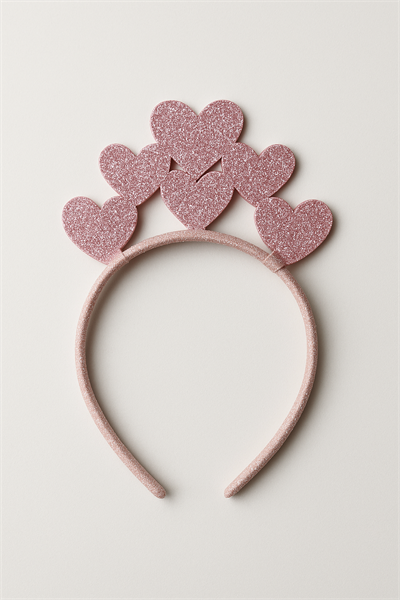 Kız Çocuk Simli Kalpli Prenses Taç – Parti ve Doğum Günü Aksesuarı