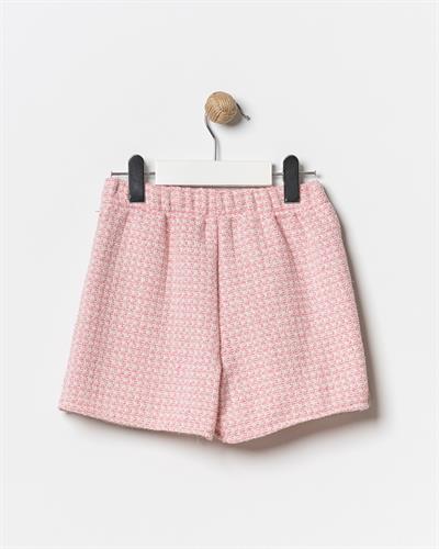 Kız Çocuk Pamuklu Pembe Dokulu Ceketli Etek Takım – T-Shirt Dahil 3lü