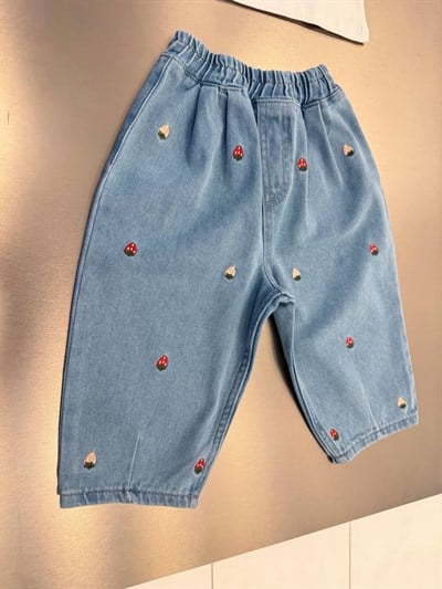 Kız Çocuk Mavi Denim Pantolon