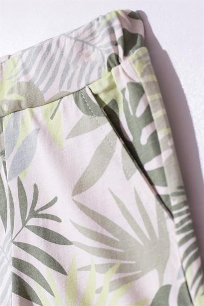 Pamuklu Tropical Yaprak Desenli Yeşil Erkek Bebek Takımı (6-18 Ay)