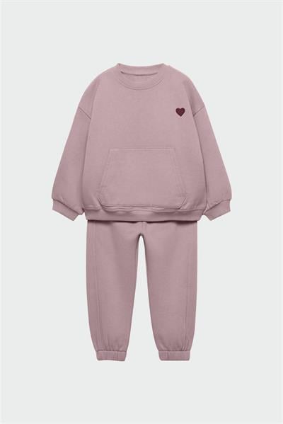 İşlemeli Pamuklu Sweatshirt Jogger Eşofman Alt-Üst Takım