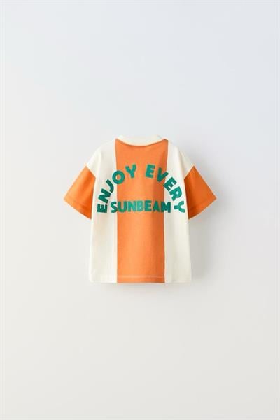 Erkek Çocuk Pamuklu Yeşil Turuncu Sloganlı T-shirt ve Şort Takım – Sunbeam Yazısı Detaylı