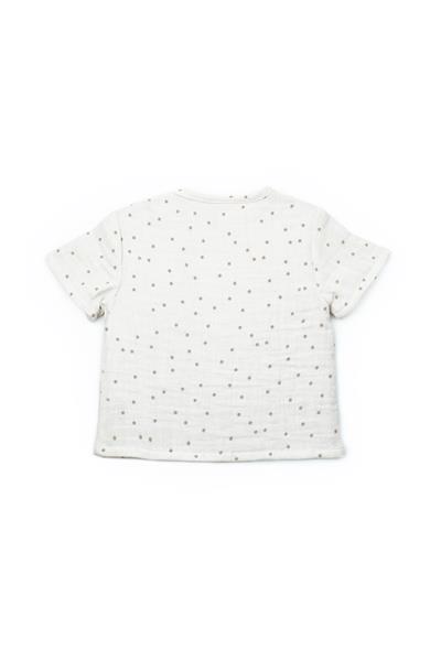 Erkek Bebek Müslin Ekru T-shirt ve Şort Takımı 