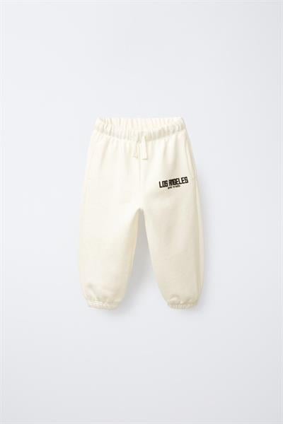 Erkek Çocuk Pamuklu Ekru 8 Baskılı Sweatshirt ve Eşofman Alt Takım