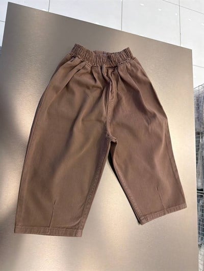 Çocuk Kahverengi Oversize Lastikli Bel Pantolon